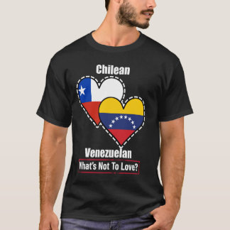 チリ ベネズエラ ハート フラグ そこに愛はある Tシャツ