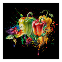 チリ&ベルペッパー（ばちゃばちゃ）跳ねるアート