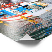 チリ，ボート&ウォーターフォール フォトプリント            (角)