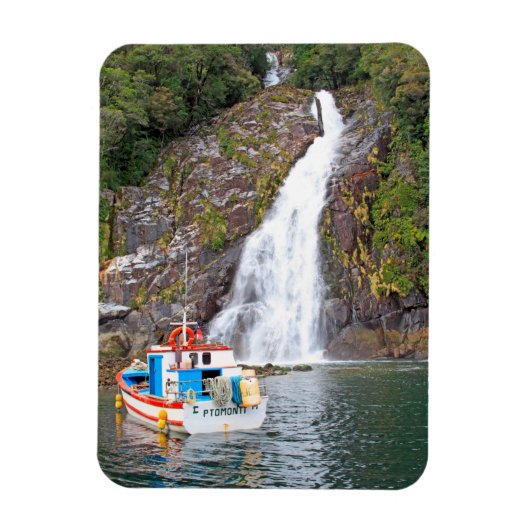 チリ,ボート&ウォーターフォール マグネット (縦)