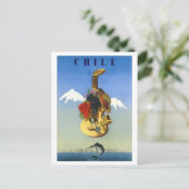 チリ。メカジキの水上ギターヴィンテージ ポストカード (スタンド正面)