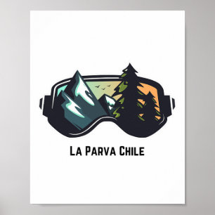 チリ ラ パルバ 山 スキー T メンズ レディース ポスター