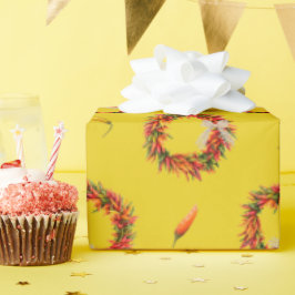 チリ リストラ リースとペッパー オールオーバー パターン ラッピングペーパー