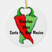 チリ·レッドかグリーンか？写真テンプレートクリスマス セラミックオーナメント (正面)