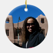 チリ·レッドかグリーンか？写真テンプレートクリスマス セラミックオーナメント (裏面)