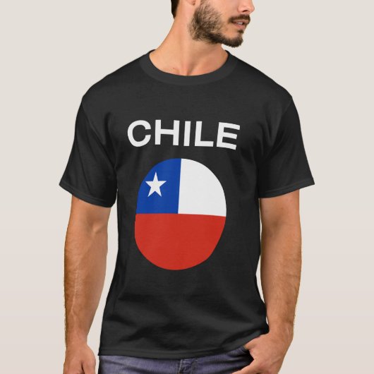 チリ 国旗 モダン Tシャツ (正面)