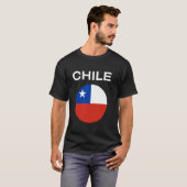 チリ 国旗 モダン Tシャツ (正面フル)