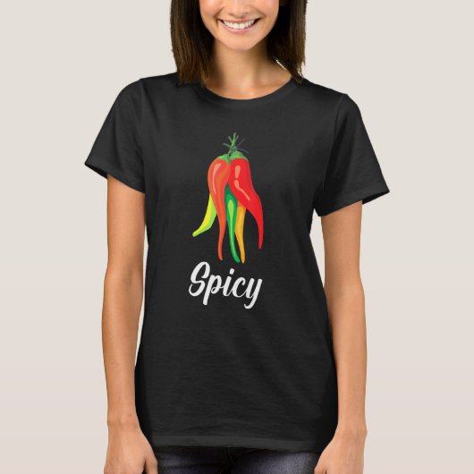 チリ - 辛い - 野菜 - スパイス - 果物 - ペッパー Tシャツ (正面)