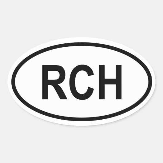 チリ「RCH」 楕円形シール (正面)