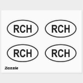チリ「RCH」 楕円形シール (シート)