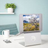 チリ、Torres del Paine、Burnt tree シール (デスク上のノートパソコン)