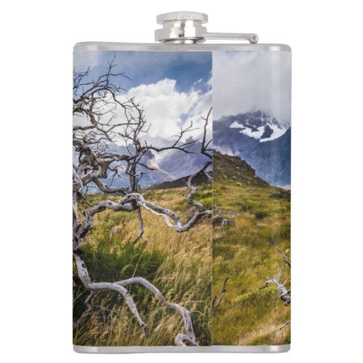 チリ、Torres del Paine、Burnt tree フラスク (裏面)