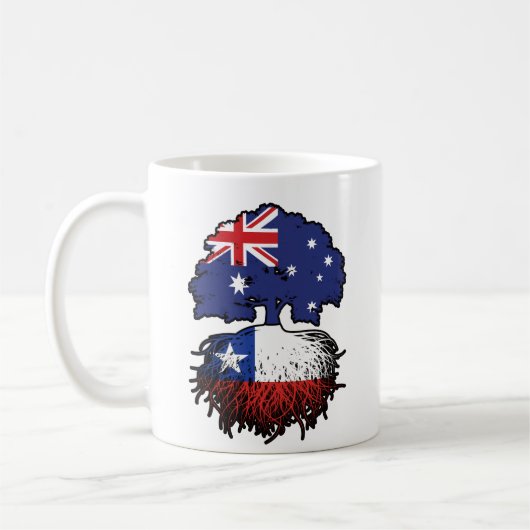 チリAustralian Tree Roots国旗 コーヒーマグカップ (左)