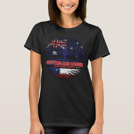 チリAustralian Tree Roots国旗 Tシャツ (正面)