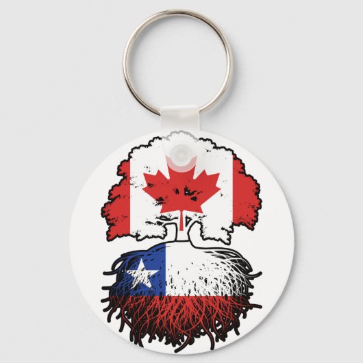 チリChili Canada Tree Roots国旗 キーホルダー (正面)