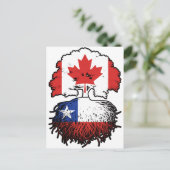 チリChili Canada Tree Roots国旗 ポストカード (スタンド正面)