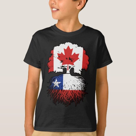 チリChili Canada Tree Roots国旗 Tシャツ (正面)