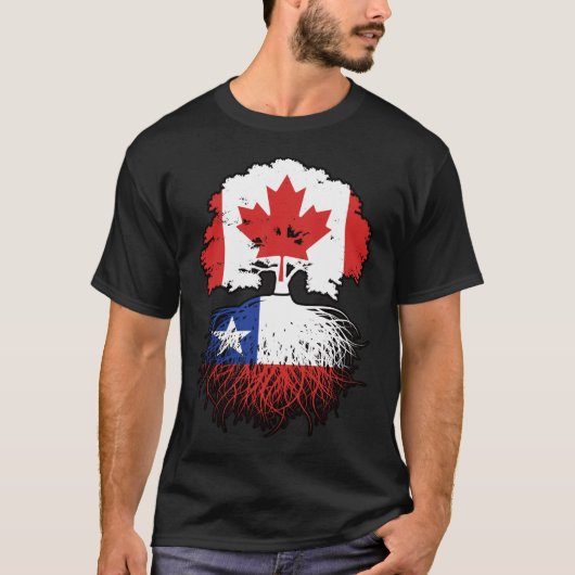 チリChili Canada Tree Roots国旗 Tシャツ (正面)