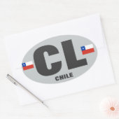 チリCLユーロ – スタイルオーバルステッカー 楕円形シール (封筒)