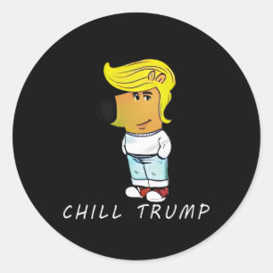 チルおもしろいトランプミームメンズ10代の ラウンドシール