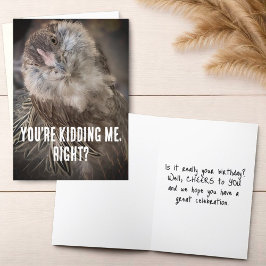 チルおもしろいドヘッドチキン接写フォト カード