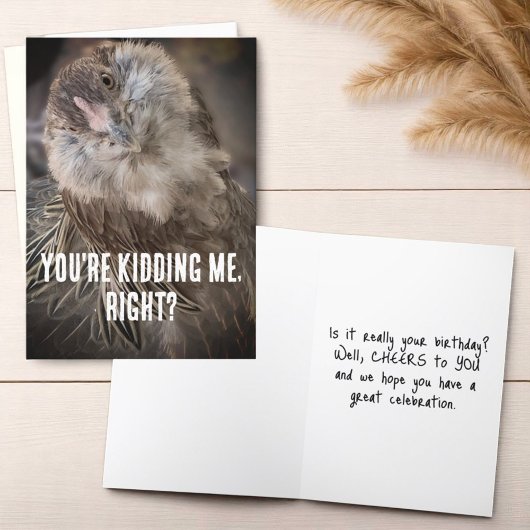 チルおもしろいドヘッドチキン接写フォト カード