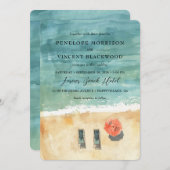 チルアウトバイザシービーチ結婚式招待状 招待状 (正面/裏面)