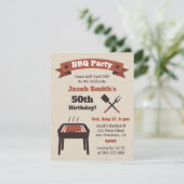 チルアウトバックヤードBBQバースデーパーティー 招待状 (スタンド正面)