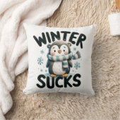 チルアウトペンギン – ウィンターユーモア装飾用クッション クッション (ブランケット)