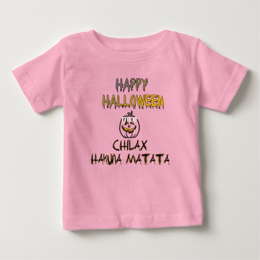 チルアンドリラックスハッピーハローウィンコレクション ベビーTシャツ (正面)