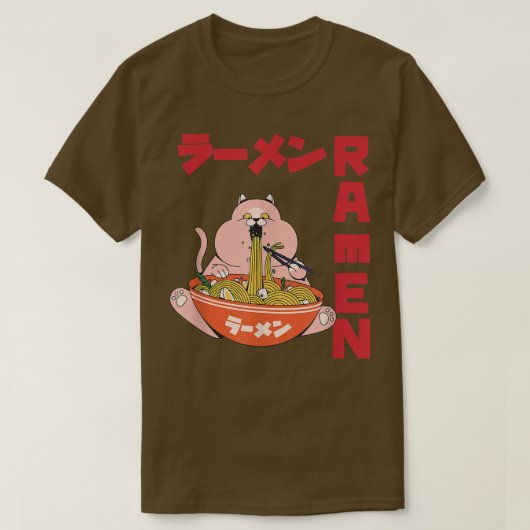 チルキャットラーメンアニメかわいい日本のSKET Tシャツ (デザイン正面)