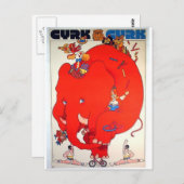 チルクエレファントビンテージポスター ポストカード (正面/裏面)