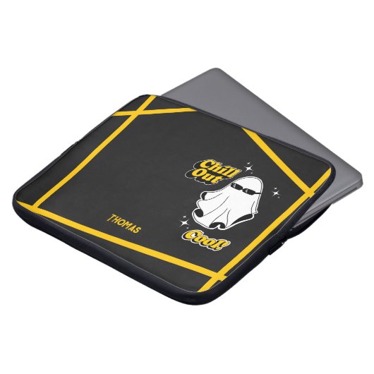 チルクール幽霊サングラスエレクトロニクスバッグ ラップトップスリーブ (正面上部)