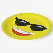 チルサングラス絵文字 ペーパープレート (アングル)