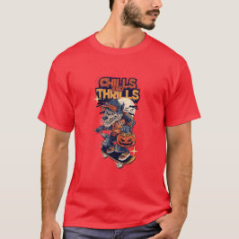 チルズ アンド スリルズ ハロウィン ワーウルフ スケートボード Tシャツ
