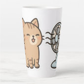 チルドな猫に囲まれ、かわいい夏のステッカー» カフェラテマグ (正面)