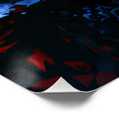 チルドインフェルノブルー赤コンテンポラリー抽象芸術アート ポスター (コーナー)