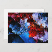 チルドインフェルノブルー赤コンテンポラリー抽象芸術アート ポストカード (正面/裏面)