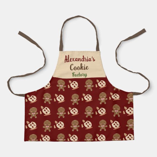 チルドレンおもしろいホリデークッキーベーキングオールオーバープリント エプロン (正面)