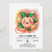 チルドレンお洒落ズピーチ誕生日 招待状 (正面/裏面)