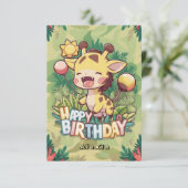 チルドレンエレガントズキリン誕生日 カード (スタンド正面)