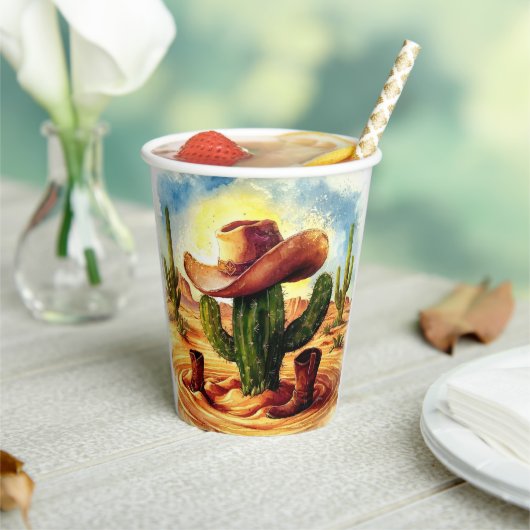 チルドレンカラフルズカウボーイ誕生日 紙コップ (インサイチュ)