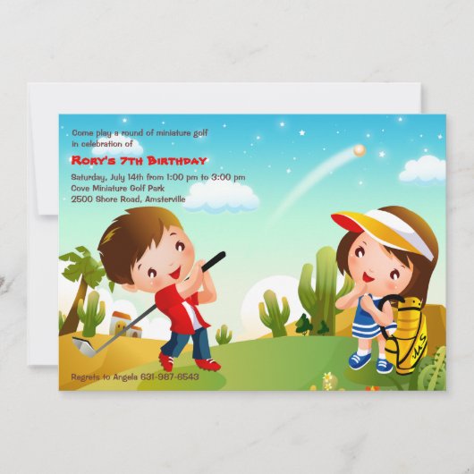 チルドレンズゴルフ招待状 招待状 (正面)