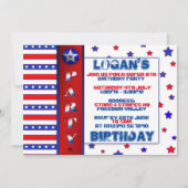 チルドレンズスターズ&ストライプパーティの招待状 招待状 (正面)