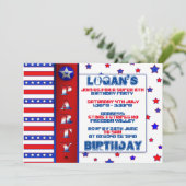 チルドレンズスターズ&ストライプパーティの招待状 招待状 (スタンド正面)