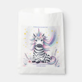 チルドレンズゼブラユニコーンレインボーバースデーパーティー フェイバーバッグ (正面)
