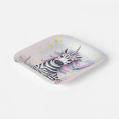 チルドレンズゼブラユニコーンレインボーバースデーパーティー ペーパープレート (傾斜あり)