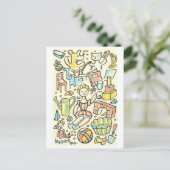 チルドレンズトイズヴィンテージイラストレーション ポストカード (スタンド正面)