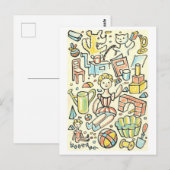 チルドレンズトイズヴィンテージイラストレーション ポストカード (正面/裏面)