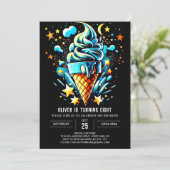 チルドレンズブルースプリンクルスボーイスクリーム誕生日 招待状 (スタンド正面)